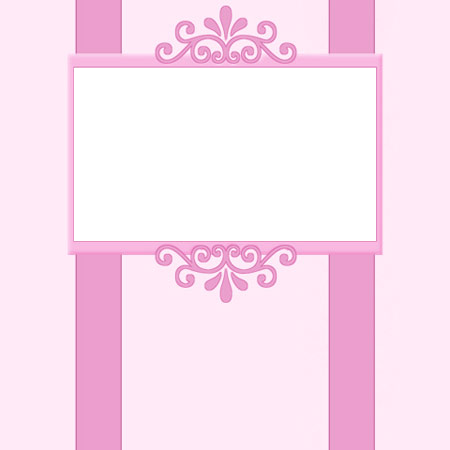 Pink Striped Let's Party Photo Card