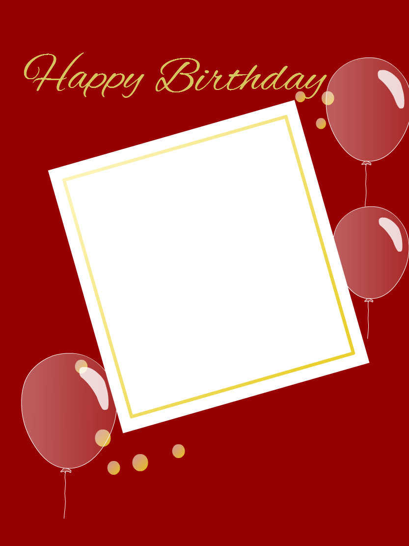 Red Balloon Birthday Photo Card