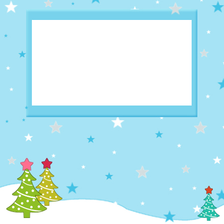 Merry Christmas Photo Card Blue