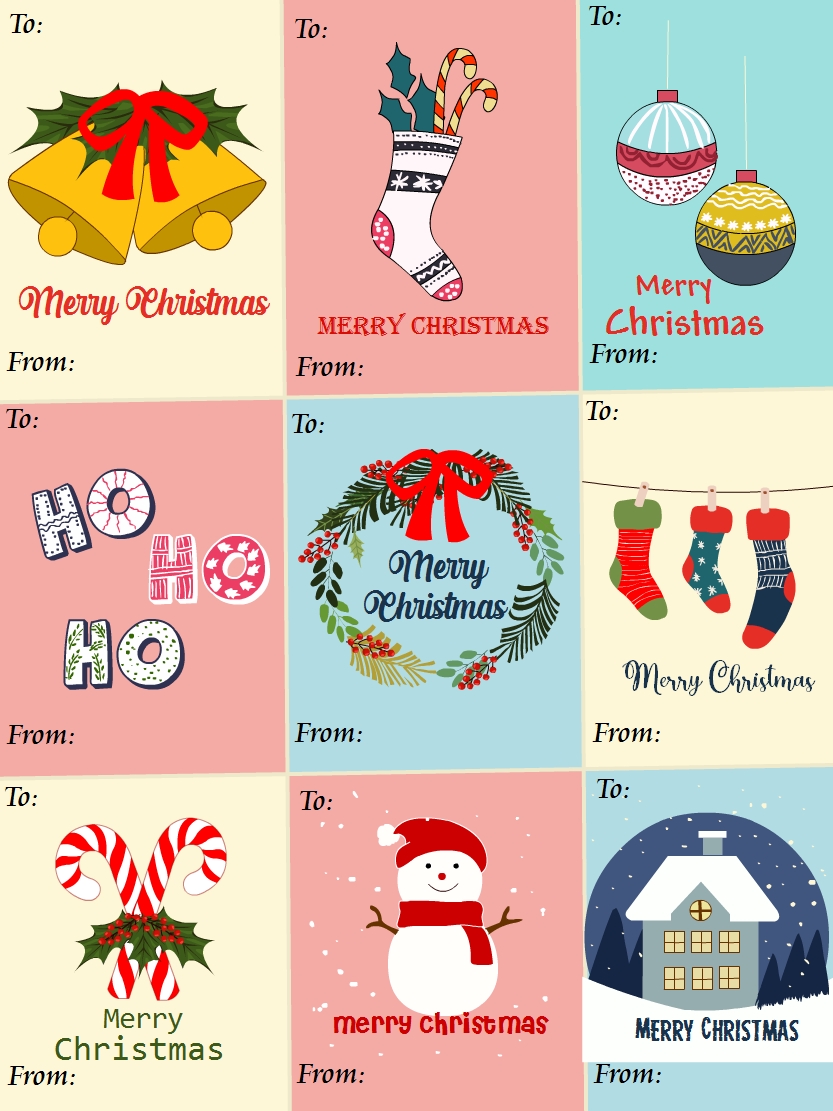 Colorful Christmas Gift Tags Collection