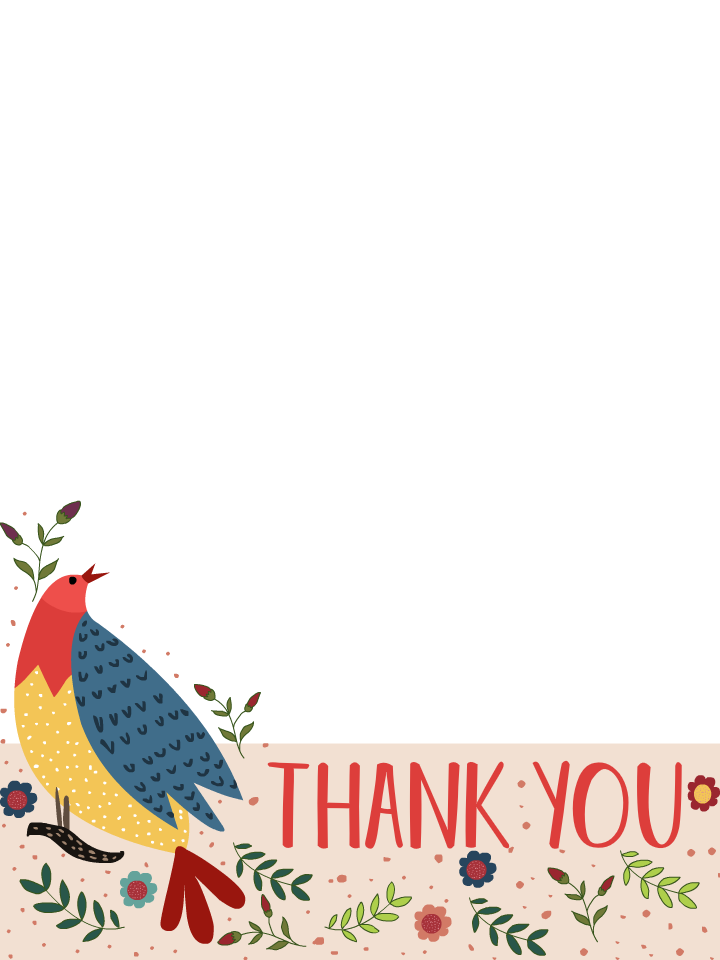 Thank You Photo Card with Floral Design