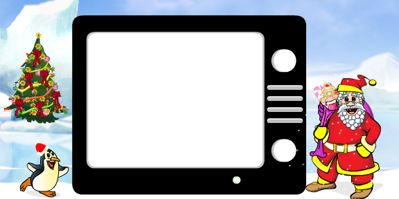 Retro TV Christmas Photo Card