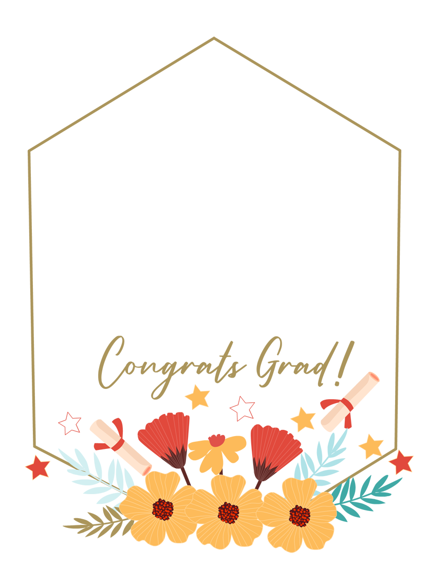 Congrats Grad Floral Photo Card
