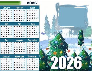 2026 Calendar Winter Forest Greeting Card