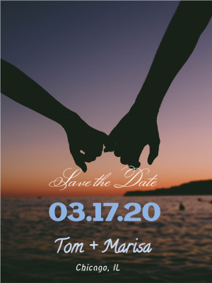 Sunset Hand-in-Hand Save the Date