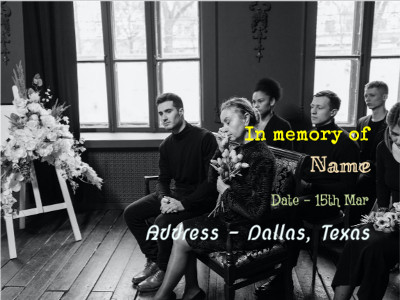 Classic Memorial Funeral Service Card