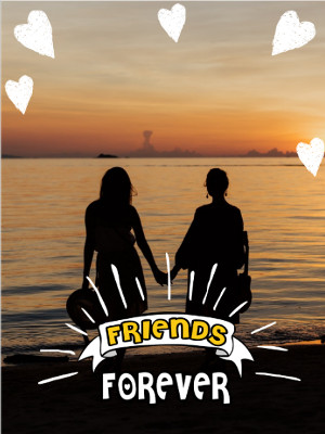 Friends Forever Sunset Silhouette