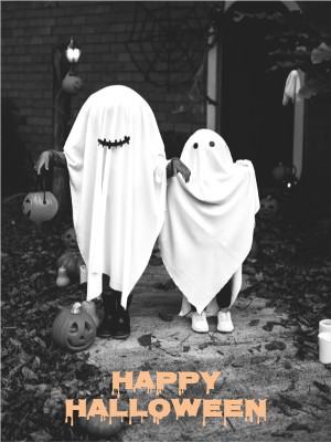 Classic Ghost Friends Halloween Card