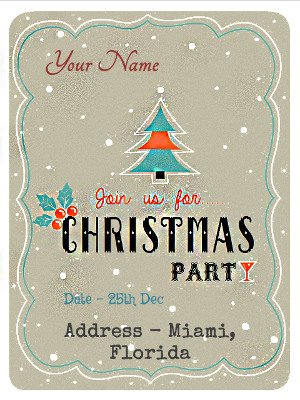 Vintage Christmas Party Invitation Card