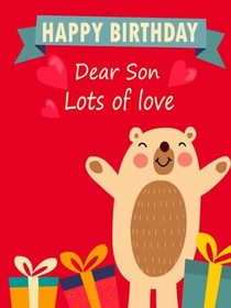 Happy Birthday Dear Son with Cute Bear
