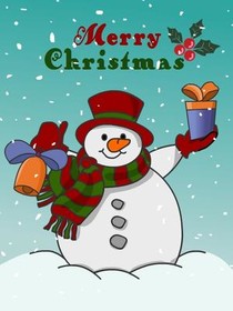 Cheerful Snowman Christmas Card