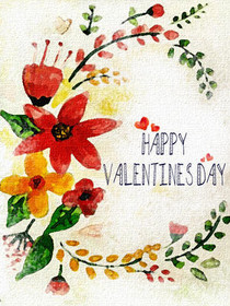 Happy Valentine's Day Floral Card