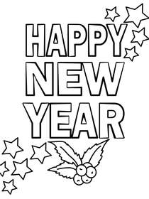 Happy New Year Coloring Card
