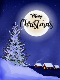 Merry Christmas Moonlit Night