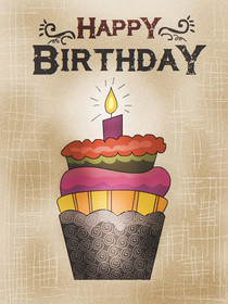Happy Birthday Cupcake Card