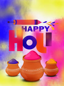 Happy Holi Festival Greeting Card