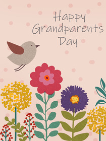 Happy Grandparents Day Floral Card
