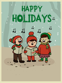 Happy Holidays Carolers Card