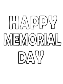 Happy Memorial Day Coloring Card