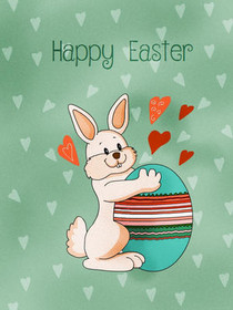Happy Easter Bunny with Egg