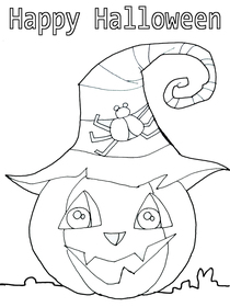 Happy Halloween Pumpkin Witch Hat