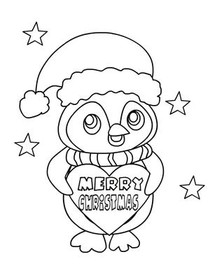 Merry Christmas Owl Coloring Card