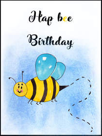 Hap Bee Birthday Card