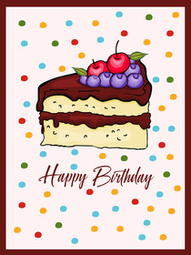 Colorful Birthday Cake Greeting Card