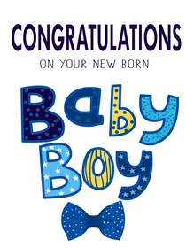 Baby Boy Congratulations Card