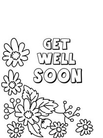 Get Well Soon Flower Coloring Card