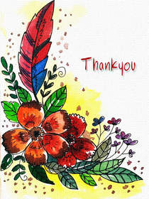 Watercolor Floral Thank You Card