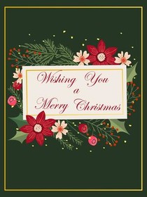 Merry Christmas Floral Greeting Card