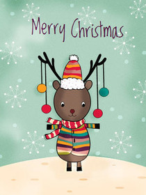 Festive Reindeer Christmas Card