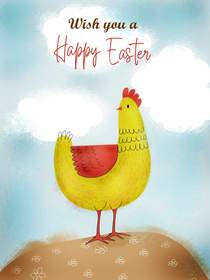 Happy Easter Chicken Greeting Card