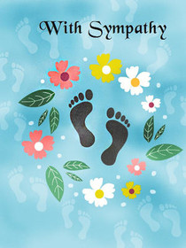With Sympathy Footprints Card