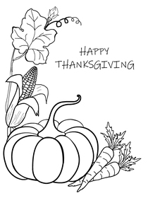 Happy Thanksgiving Coloring Card