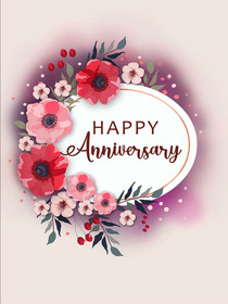 Happy Anniversary Floral Card
