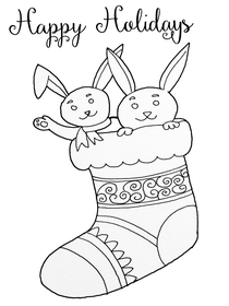 Happy Holidays Bunny Stocking