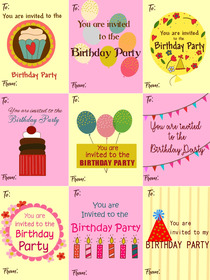 Colorful Birthday Party Invitation Cards