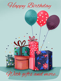 Colorful Birthday Gifts and Balloons