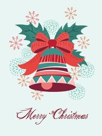 Classic Holly Bow Christmas Greeting Card