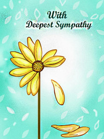 With Deepest Sympathy Yellow Flower