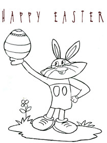 Happy Easter Bunny with Egg