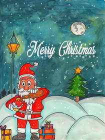 Festive Santa Christmas Greeting Card