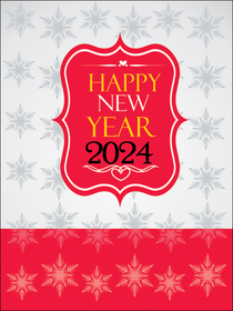 Happy New Year 2024 Red Badge Card
