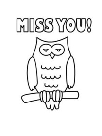 Miss You Owl Greeting Card