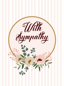 With Sympathy Floral Circle Card
