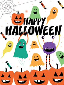 Happy Halloween Spooky Ghosts Card