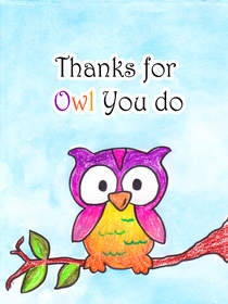 Thanks for Owl You Do Thank You Card