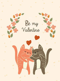 Be My Valentine Cats Greeting Card